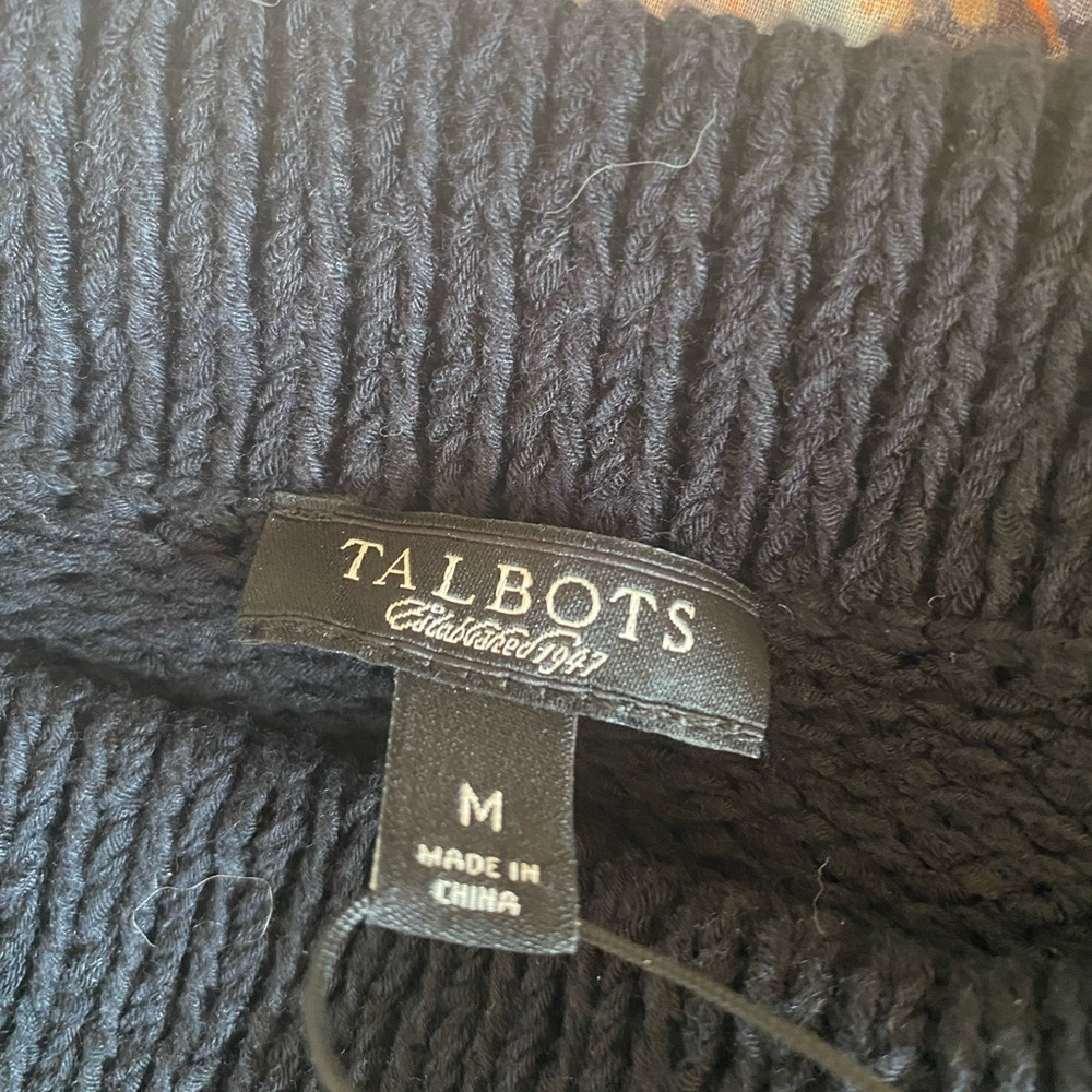 Talbots NWT Navy Blue Cowl Neck Sweater, Size M - Picture 3 of 6